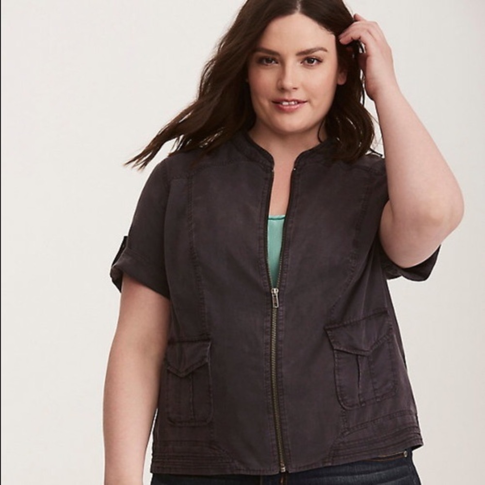 Torrid // 100% tencel utility shirt